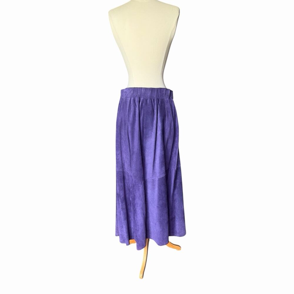 Vintage Liz Roberts Robert Elliott Purple Suede Two Piece Skirt Set Medium - Picture 13 of 16